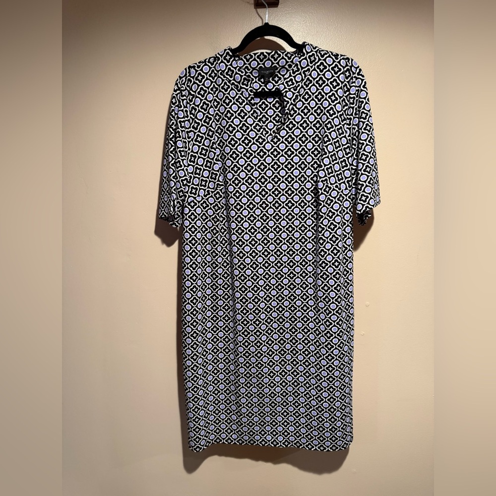 Talbots Black and White Geometric Sheath Dress